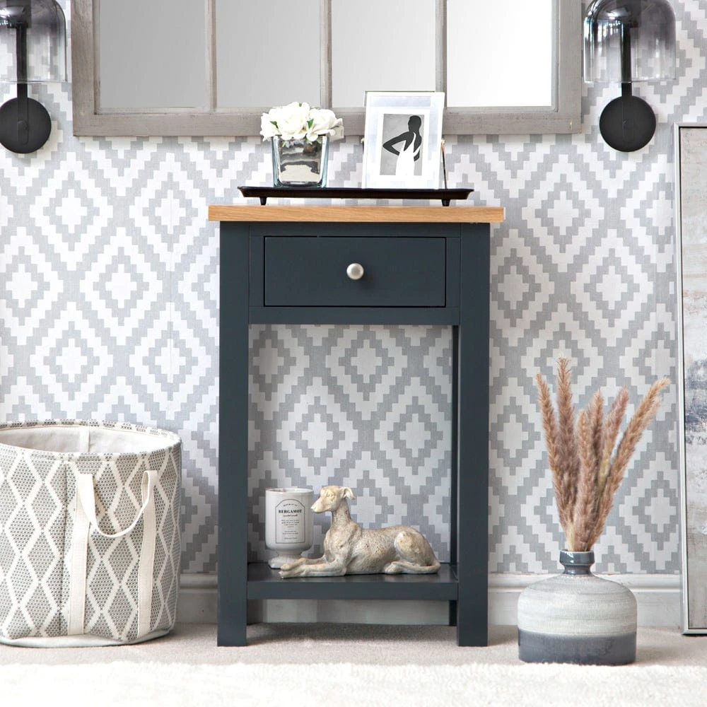 Salisbury Blue Painted Oak Telephone Table 1 Salisbury Blue Painted Oak Telephone Table