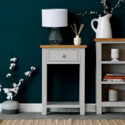 Salisbury Grey Painted Oak Telephone Table