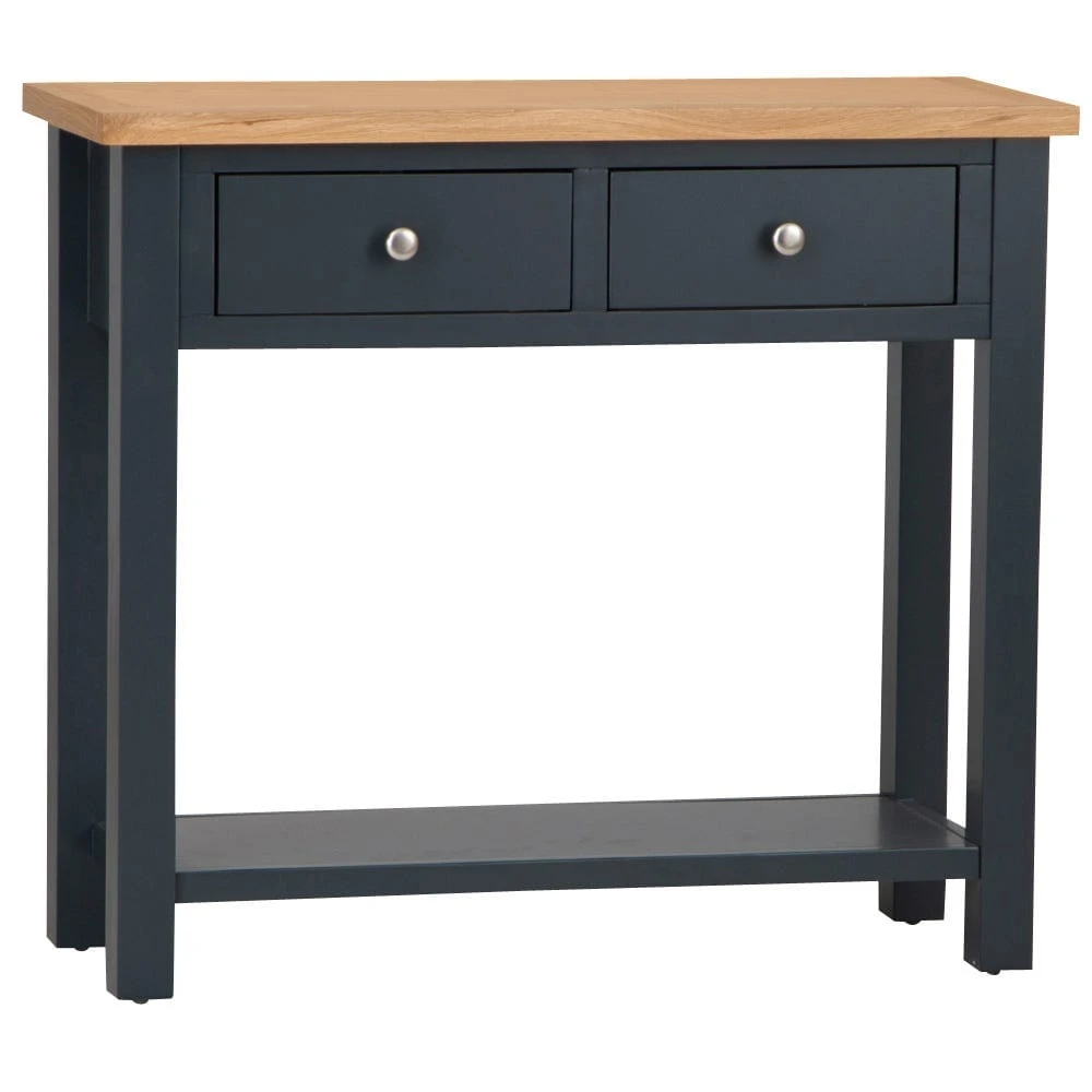 Salisbury Blue Painted Oak Console Table 2 Salisbury Blue Painted Oak Console Table - Image 2