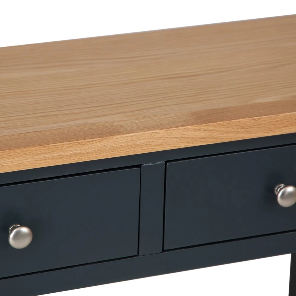 Salisbury Blue Painted Oak Console Table 8 Salisbury Blue Painted Oak Console Table - Image 8