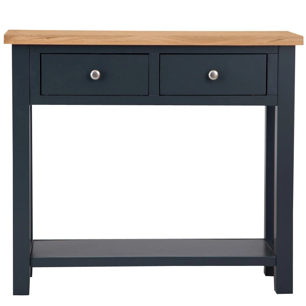 Salisbury Blue Painted Oak Console Table 13 Salisbury Blue Painted Oak Console Table - Image 13