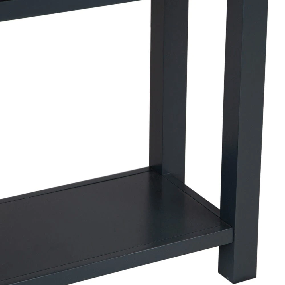 Salisbury Blue Painted Oak Console Table 11 Salisbury Blue Painted Oak Console Table - Image 11