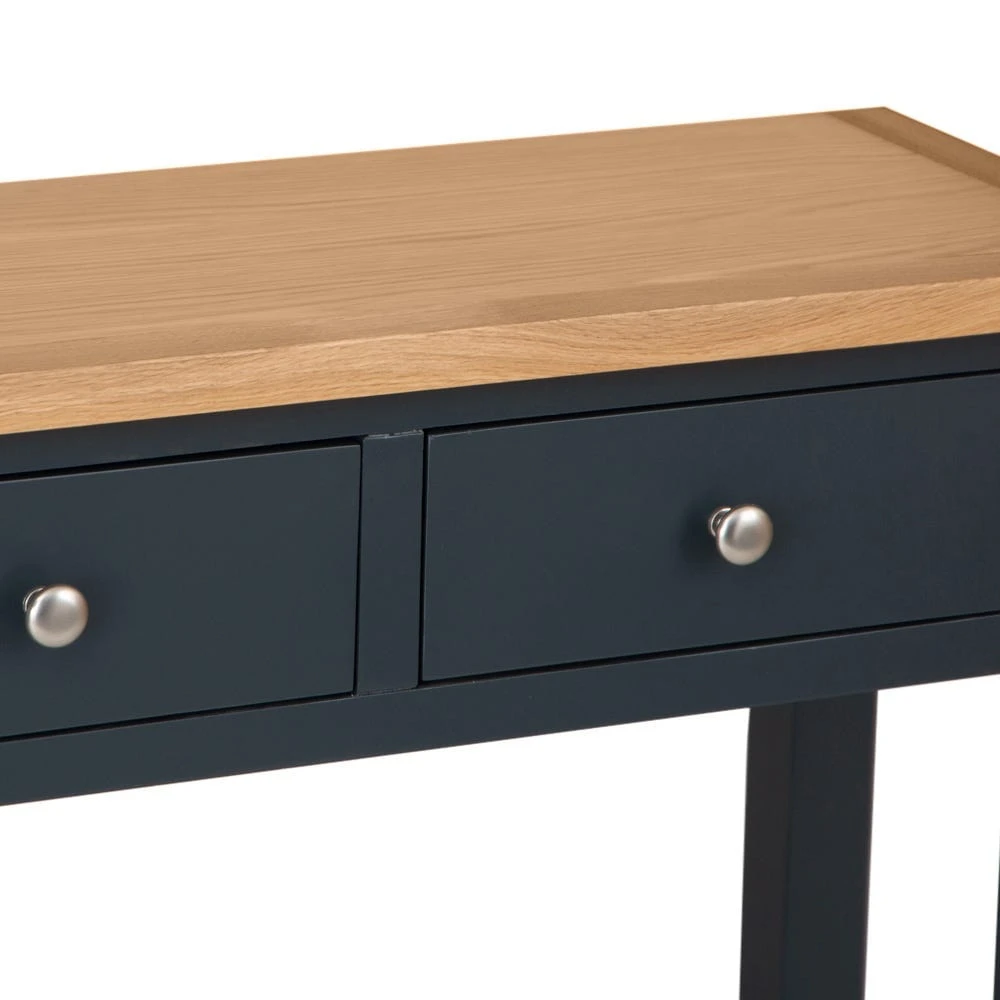 Salisbury Blue Painted Oak Console Table 5 Salisbury Blue Painted Oak Console Table - Image 5
