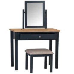 Salisbury Blue Painted Oak Dressing Table, Stool & Dressing Mirror -Furniture Specialty Store lp dt b 2