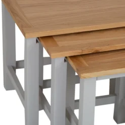 Salisbury Grey Painted Oak Nest Of 3 Tables 11 Salisbury Grey Painted Oak Nest Of 3 Tables -Furniture Specialty Store lp n3t g 2