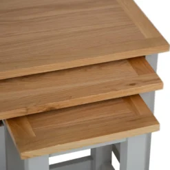 Salisbury Grey Painted Oak Nest Of 3 Tables 10 Salisbury Grey Painted Oak Nest Of 3 Tables -Furniture Specialty Store lp n3t g 4
