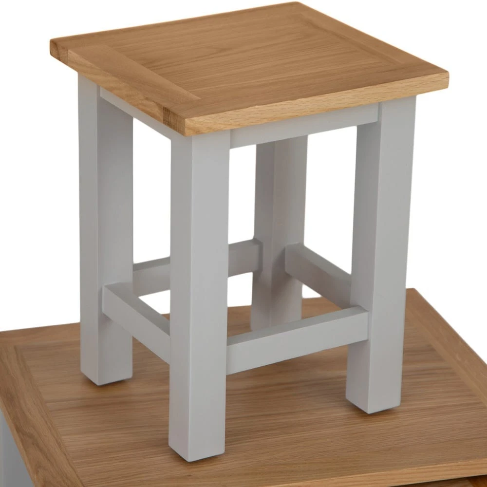 Salisbury Grey Painted Oak Nest Of 3 Tables 5 Salisbury Grey Painted Oak Nest Of 3 Tables - Image 5