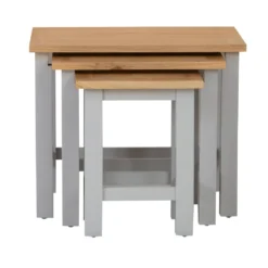 Salisbury Grey Painted Oak Nest Of 3 Tables 14 Salisbury Grey Painted Oak Nest Of 3 Tables -Furniture Specialty Store lp n3t g 6