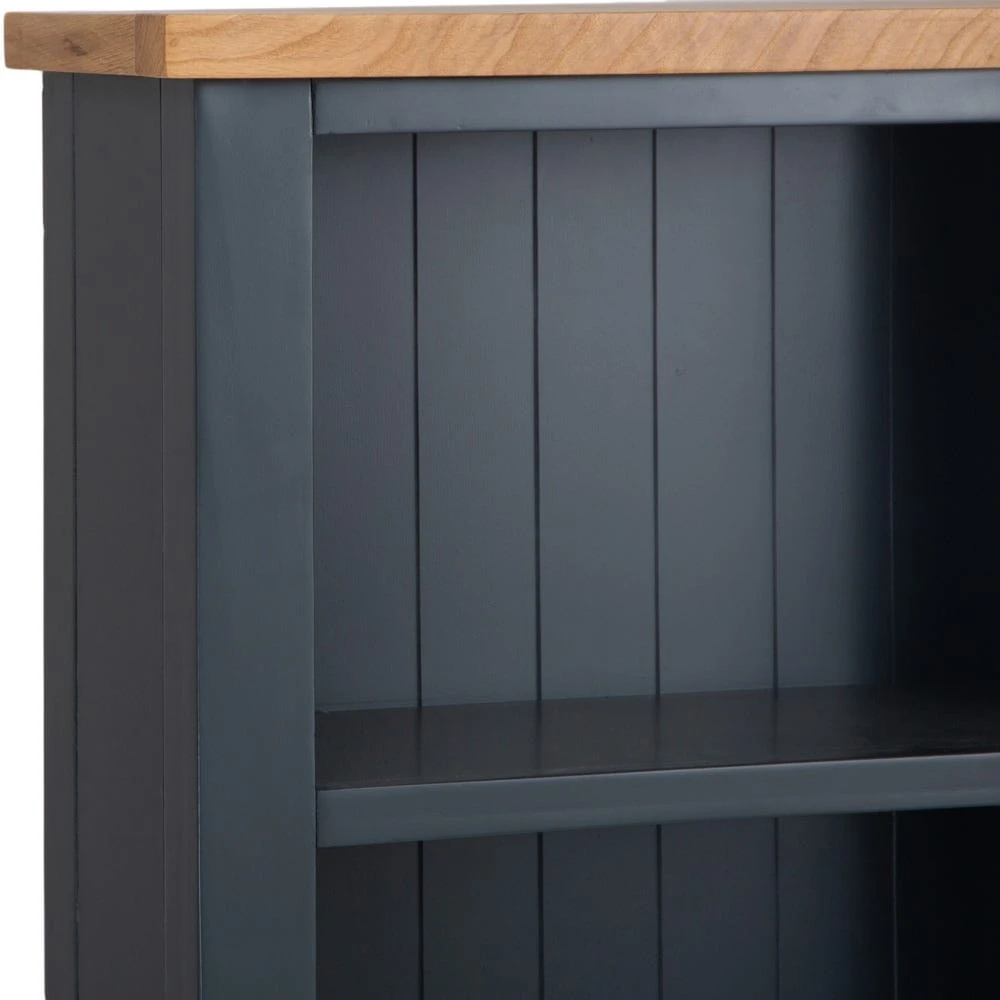 Salisbury Blue Painted Oak Small Narrow Bookcase 3 Salisbury Blue Painted Oak Small Narrow Bookcase - Image 3