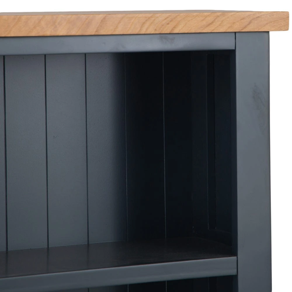 Salisbury Blue Painted Oak Small Narrow Bookcase 7 Salisbury Blue Painted Oak Small Narrow Bookcase - Image 7