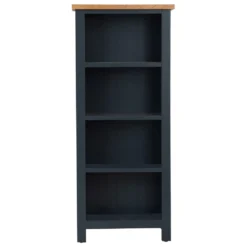 Salisbury Blue Painted Oak Small Narrow Bookcase 18 Salisbury Blue Painted Oak Small Narrow Bookcase -Furniture Specialty Store lp snb b 8