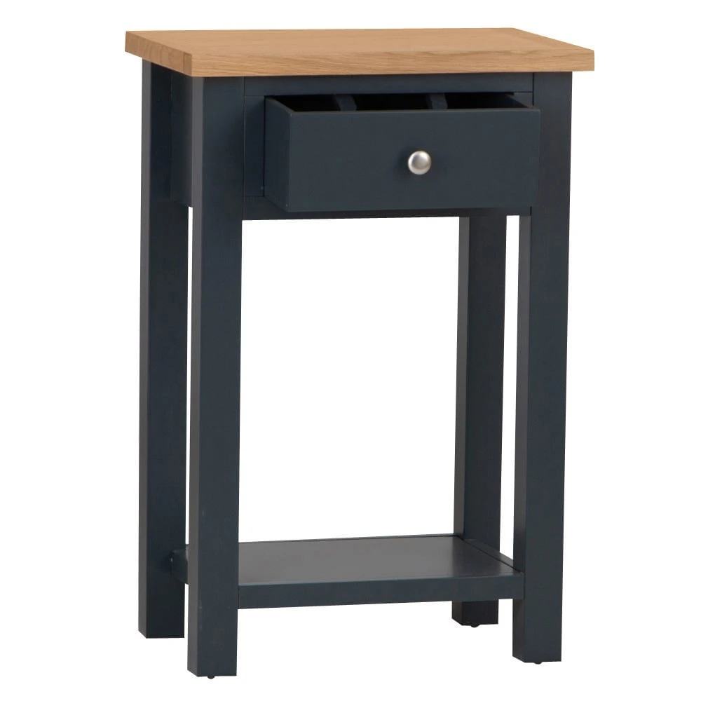 Salisbury Blue Painted Oak Telephone Table 3 Salisbury Blue Painted Oak Telephone Table - Image 3