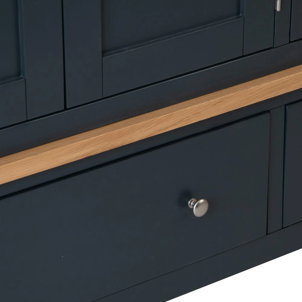 Salisbury Blue Painted Oak 3 Door Wardrobe 11 Salisbury Blue Painted Oak 3 Door Wardrobe - Image 11