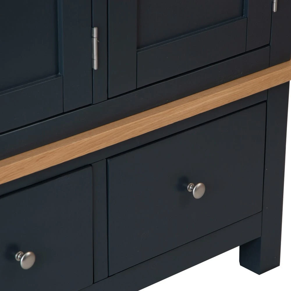 Salisbury Blue Painted Oak 3 Door Wardrobe 13 Salisbury Blue Painted Oak 3 Door Wardrobe - Image 13
