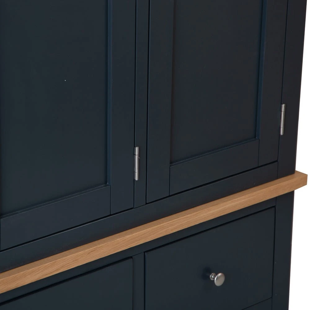 Salisbury Blue Painted Oak 3 Door Wardrobe 17 Salisbury Blue Painted Oak 3 Door Wardrobe - Image 17