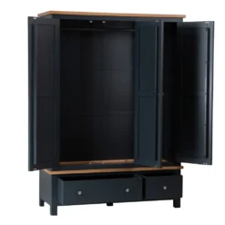 Salisbury Blue Painted Oak 3 Door Wardrobe 23 Salisbury Blue Painted Oak 3 Door Wardrobe -Furniture Specialty Store lp twr b 3