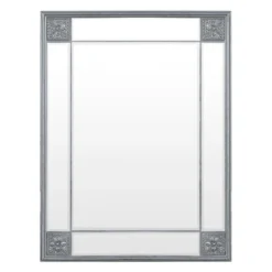 Sienna Silver Frame Rectangular Wall Mirror 80 X 105cm -Furniture Specialty Store mir01 rec s 2