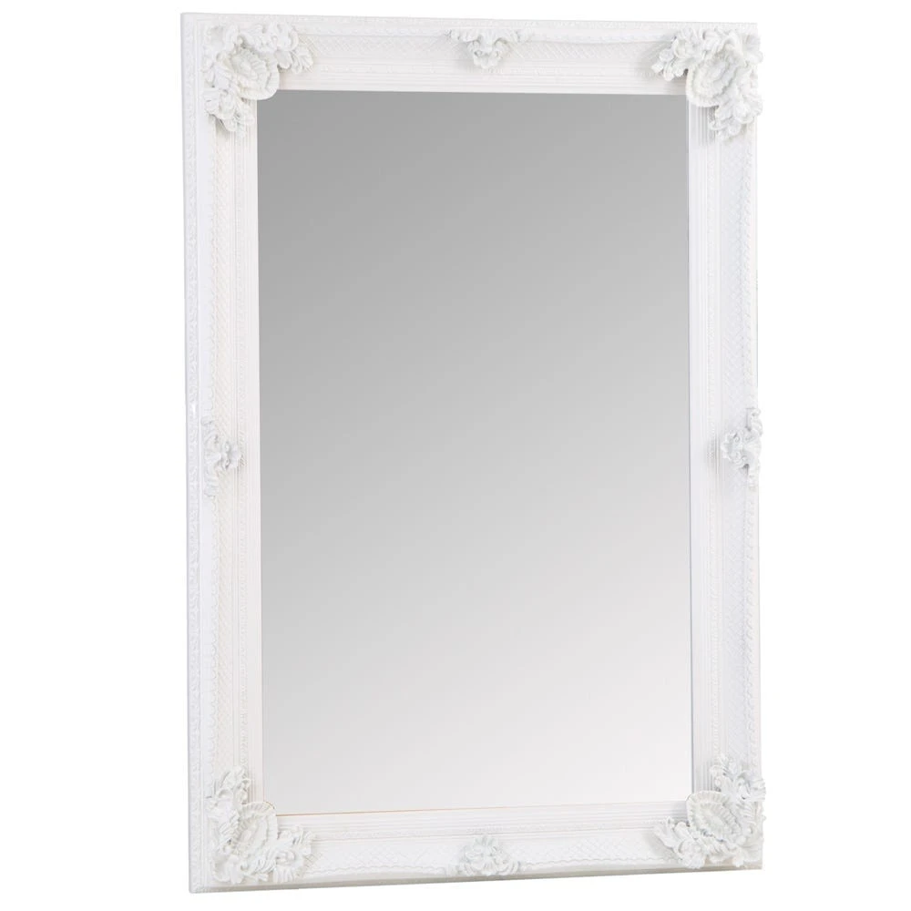 Valencia White Frame Rectangular Wall Mirror 80 X 115cm 2 Valencia White Frame Rectangular Wall Mirror 80 X 115cm - Image 2