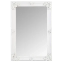 Valencia White Frame Rectangular Wall Mirror 80 X 115cm 18 Valencia White Frame Rectangular Wall Mirror 80 X 115cm -Furniture Specialty Store mir05 rec w 10