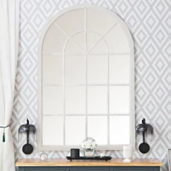 Toulouse Small White Arched Window Mirror 90 X 135cm