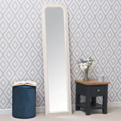 Salzburg White Arched Leaner Hallway Mirror 40 X 160cm