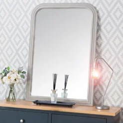 Salzburg Grey Arched Rectangular Wall Mirror 70 X 100cm