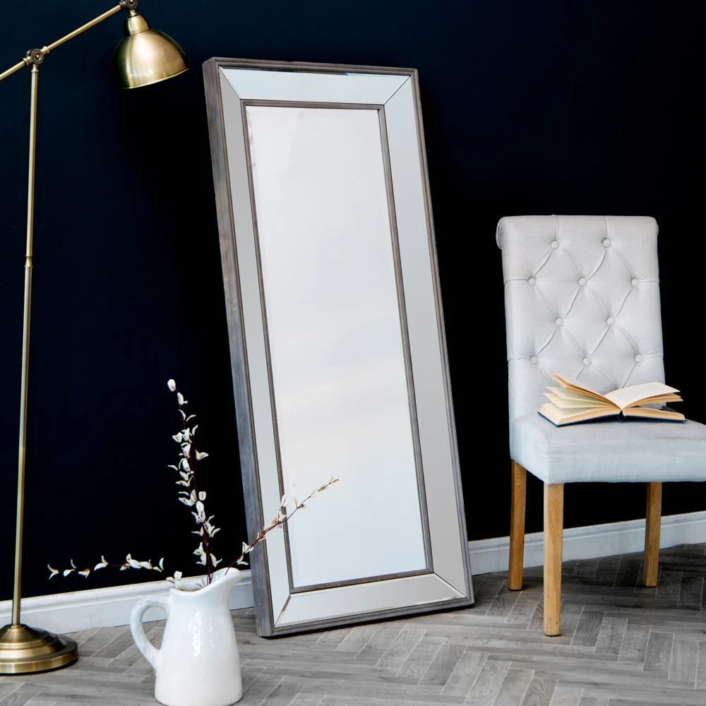 Andorra Large Distressed Frame Bevelled Glass Mirror 61 X 140cm 1 Andorra Large Distressed Frame Bevelled Glass Mirror 61 X 140cm