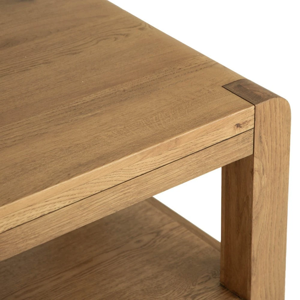 Oslo Chunky Oak Large Coffee Table With Shelf 5 Oslo Chunky Oak Large Coffee Table With Shelf - Image 5