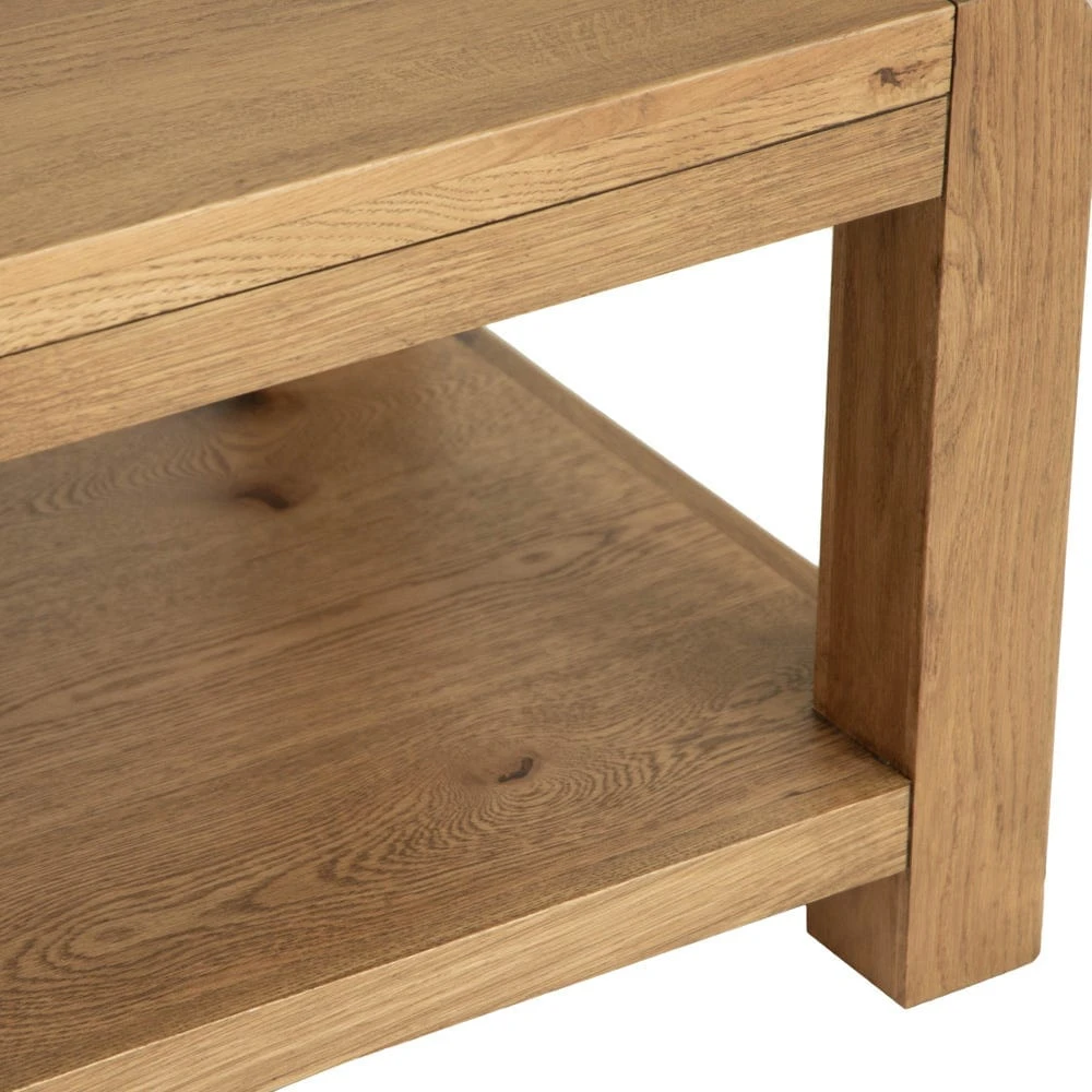 Oslo Chunky Oak Large Coffee Table With Shelf 6 Oslo Chunky Oak Large Coffee Table With Shelf - Image 6