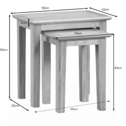 Bergen Oak Nest Of 2 Tables -Furniture Specialty Store n2t 1