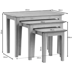 Bergen Oak Nest Of 3 Tables -Furniture Specialty Store n3t 1