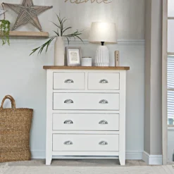 Chester White Painted Oak 2 Over 3 Chest