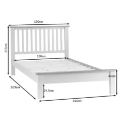 Chester Stone Painted Oak Double Bed Frame -Furniture Specialty Store nc 46dimensions
