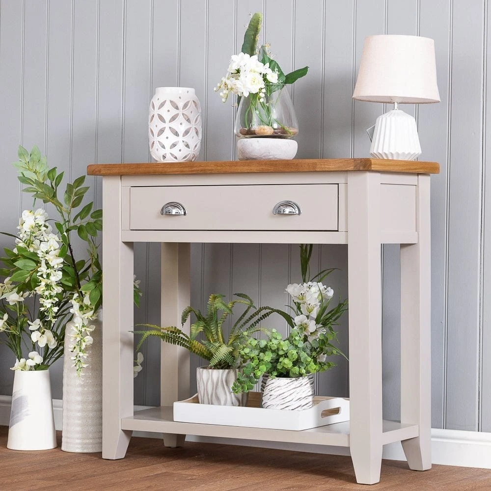Chester Stone Painted Oak Console Table 1 Chester Stone Painted Oak Console Table