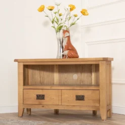 Rustic Oak Corner TV Unit