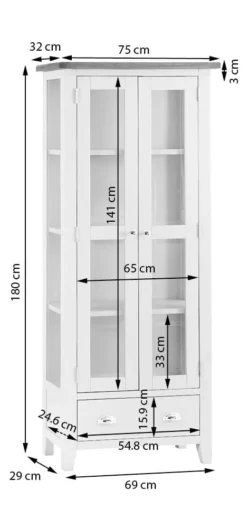 Chester White Painted Oak Glass Display Cabinet 21 Chester White Painted Oak Glass Display Cabinet -Furniture Specialty Store nc dis w 1