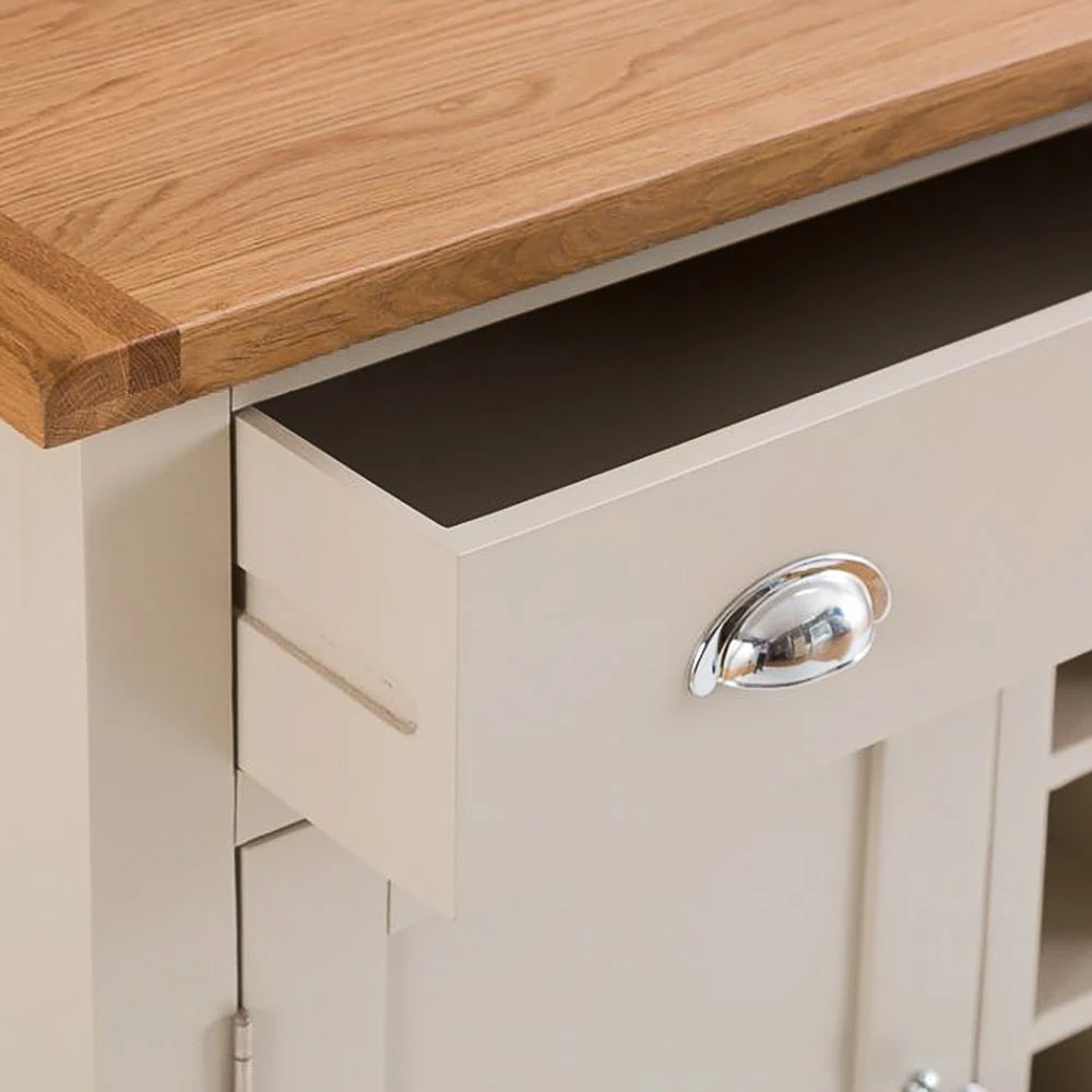 Chester Stone Painted Oak 2 Door Large Sideboard With Wine Rack 9 Chester Stone Painted Oak 2 Door Large Sideboard With Wine Rack - Image 9