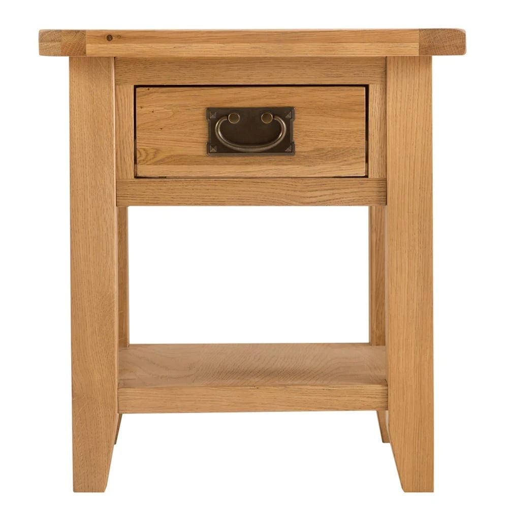 Rustic Oak 1 Drawer Large Lamp Table 9 Rustic Oak 1 Drawer Large Lamp Table - Image 9