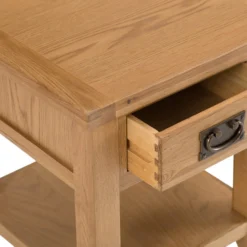 Rustic Oak 1 Drawer Large Lamp Table 13 Rustic Oak 1 Drawer Large Lamp Table -Furniture Specialty Store nc lt ok 6