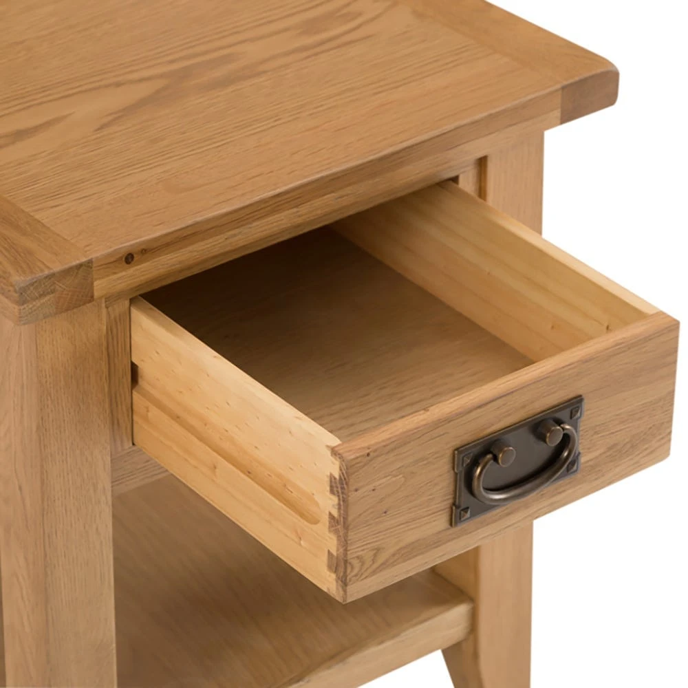 Rustic Oak 1 Drawer Large Lamp Table 5 Rustic Oak 1 Drawer Large Lamp Table - Image 5