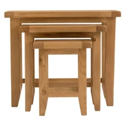 Rustic Oak Nest Of 3 Tables -Furniture Specialty Store nc n3t ok 2