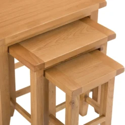 Rustic Oak Nest Of 3 Tables -Furniture Specialty Store nc n3t ok 5