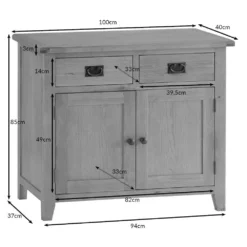 Rustic Oak 2 Door Medium Sideboard -Furniture Specialty Store nc oak sts