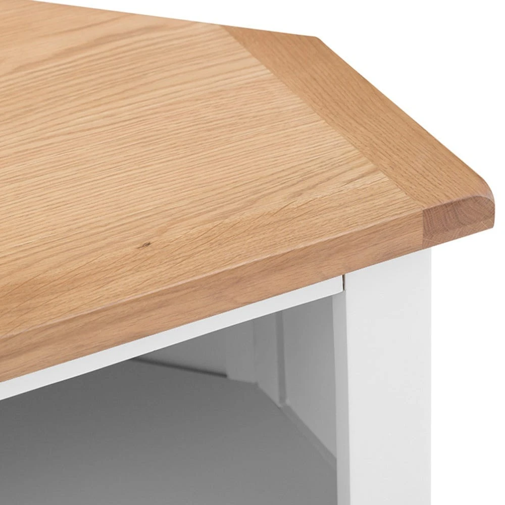 Chester White Painted Oak Corner TV Unit 4 Chester White Painted Oak Corner TV Unit - Image 4