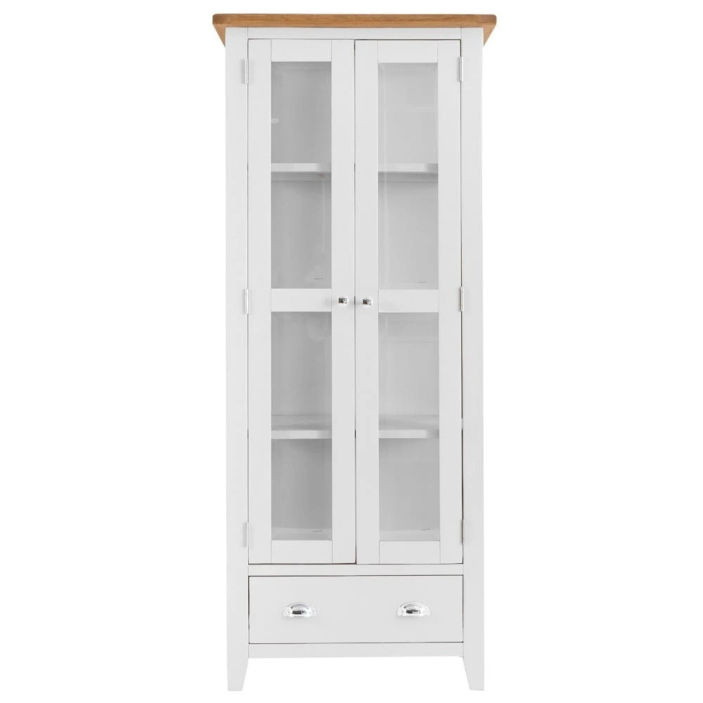 Chester White Painted Oak Glass Display Cabinet 10 Chester White Painted Oak Glass Display Cabinet - Image 10