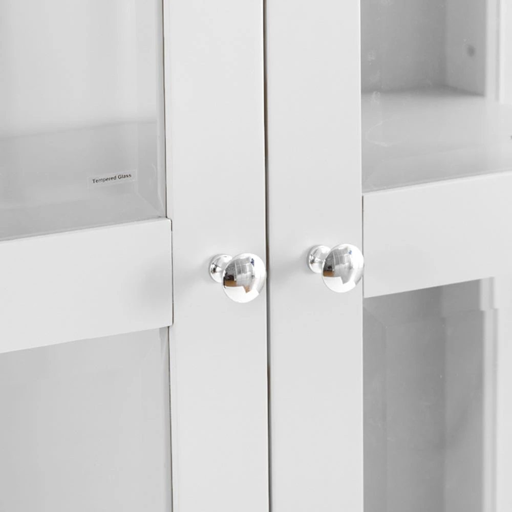 Chester White Painted Oak Glass Display Cabinet 5 Chester White Painted Oak Glass Display Cabinet - Image 5