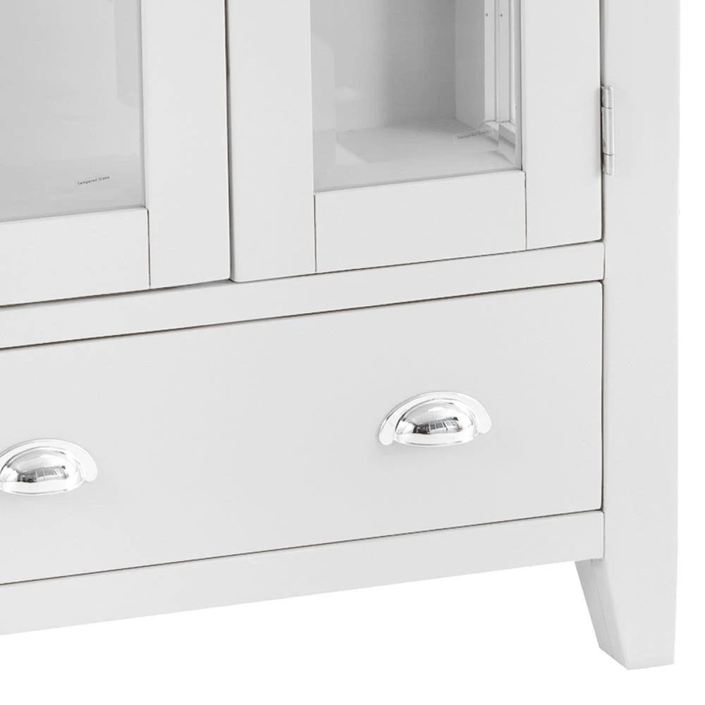 Chester White Painted Oak Glass Display Cabinet 8 Chester White Painted Oak Glass Display Cabinet - Image 8