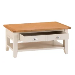 Chester Stone Painted Oak Coffee Table With Drawers -Furniture Specialty Store nc prt lct x 2