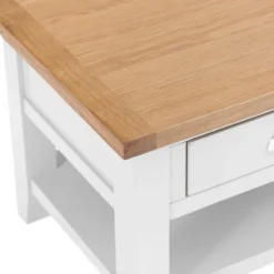 Chester White Painted Oak Coffee Table With Drawers -Furniture Specialty Store nc prt lct 5 w