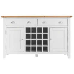 Chester White Painted Oak 2 Door Large Sideboard With Wine Rack -Furniture Specialty Store nc prt ls wc 1 w
